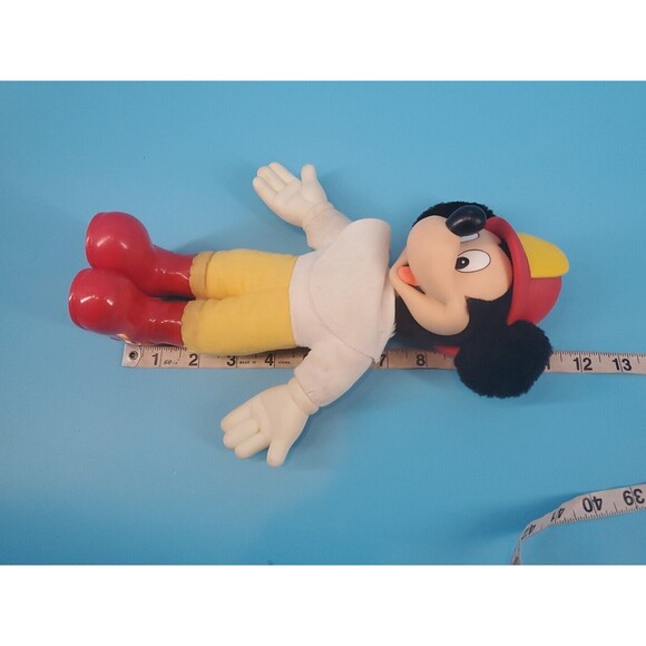 Vintage Mick Mouse 12" Plush Firefighter Red Boots Hat Applause - Picture 12 of 12
